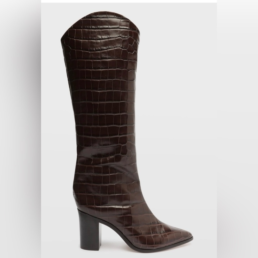 SCHUTZ Analeah Croc-Embossed Women's Knee High Boots